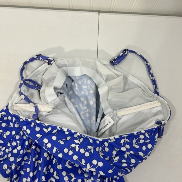 Croft & Barrow Women 16 Tankini Blue White Padded Bra - Picture 6 of 7